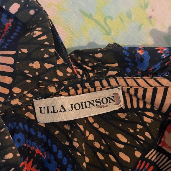 Ulla Johnson | Iliana Poplin Ruffle Mini Dress Size 6 Abstract Print 100% Cotton - Picture 7 of 13